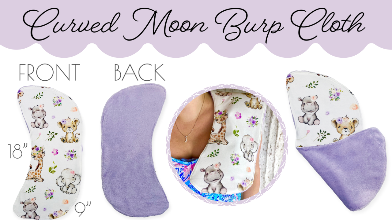 how to sew an easy diy baby burp cloth, curved moon burp cloth sewing patterns, aloha sewing company tutorial