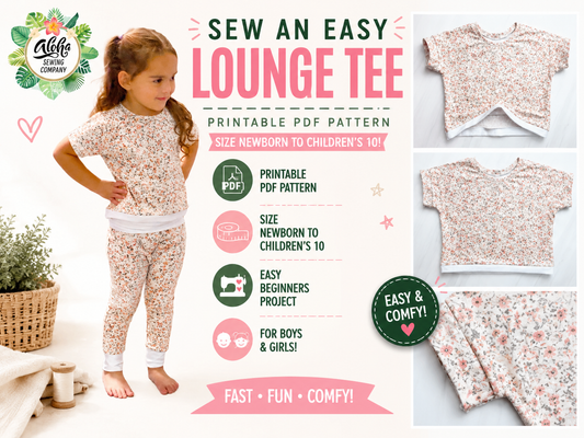 Baby & Kids Lounge Tee Shirt | PDF Sewing Pattern
