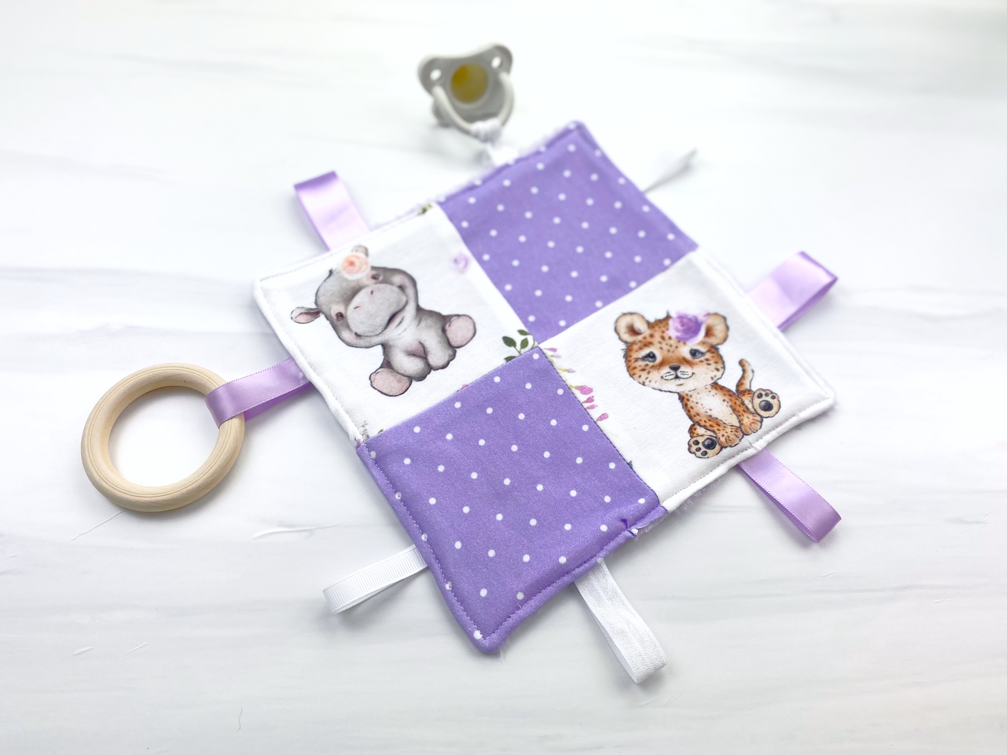 Baby Taggy Teether Lovey Blanket PDF Sewing Pattern and Tutorial Video, Pacifier Holder, Fabric Baby Toy, Fabric Teether, how to sew a diy