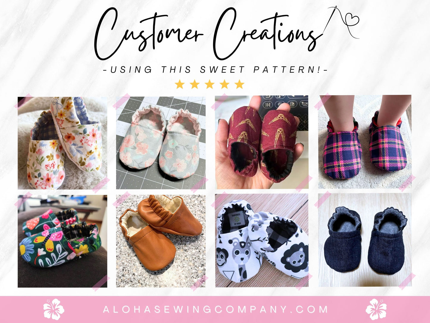 baby boy toddler boy fabric shoes sewing pattern by aloha sewing company, newborn, infant, crib shoes, baby shower gift to sew, easy beginner babies sewing pattern, pdf, printable, aloha sewing company