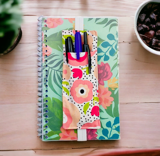 diy Fabric Pencil Holder Pouch Printable PDF Sewing Pattern for Books, planners, notebooks, composition books or binders by aloha sewing company