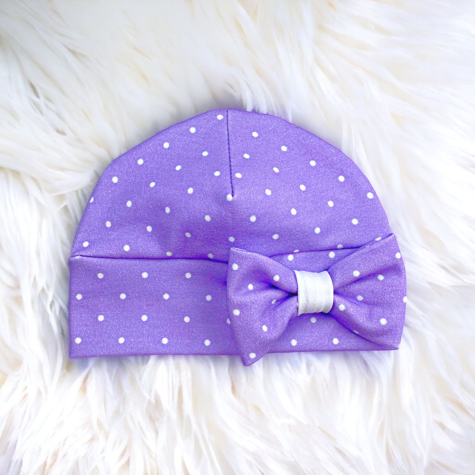 how to sew a newborn baby infant hat with a bow, hospital hat, boy or girl, easy knit sewing patterns for baby, serger sewing, aloha sewing company tutorials