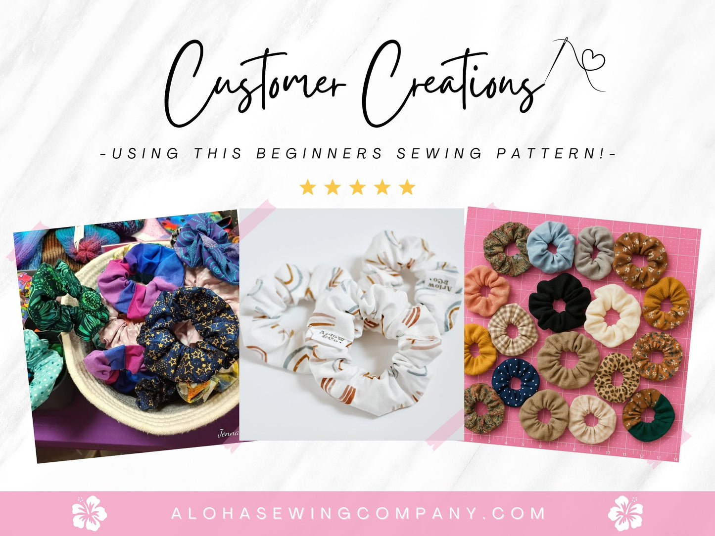 EASY Beginners Hair Scrunchie Sewing Pattern