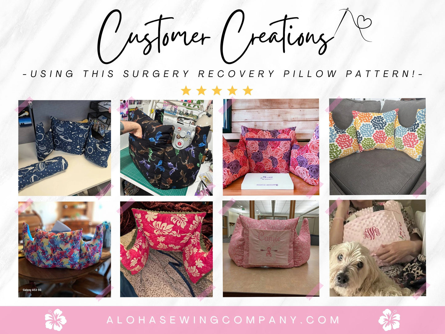 cancer surgery recovery pillow, mastectomy pillow, heart surgery, abdominal surgery, sewing pattern pdf by aloha sewing company