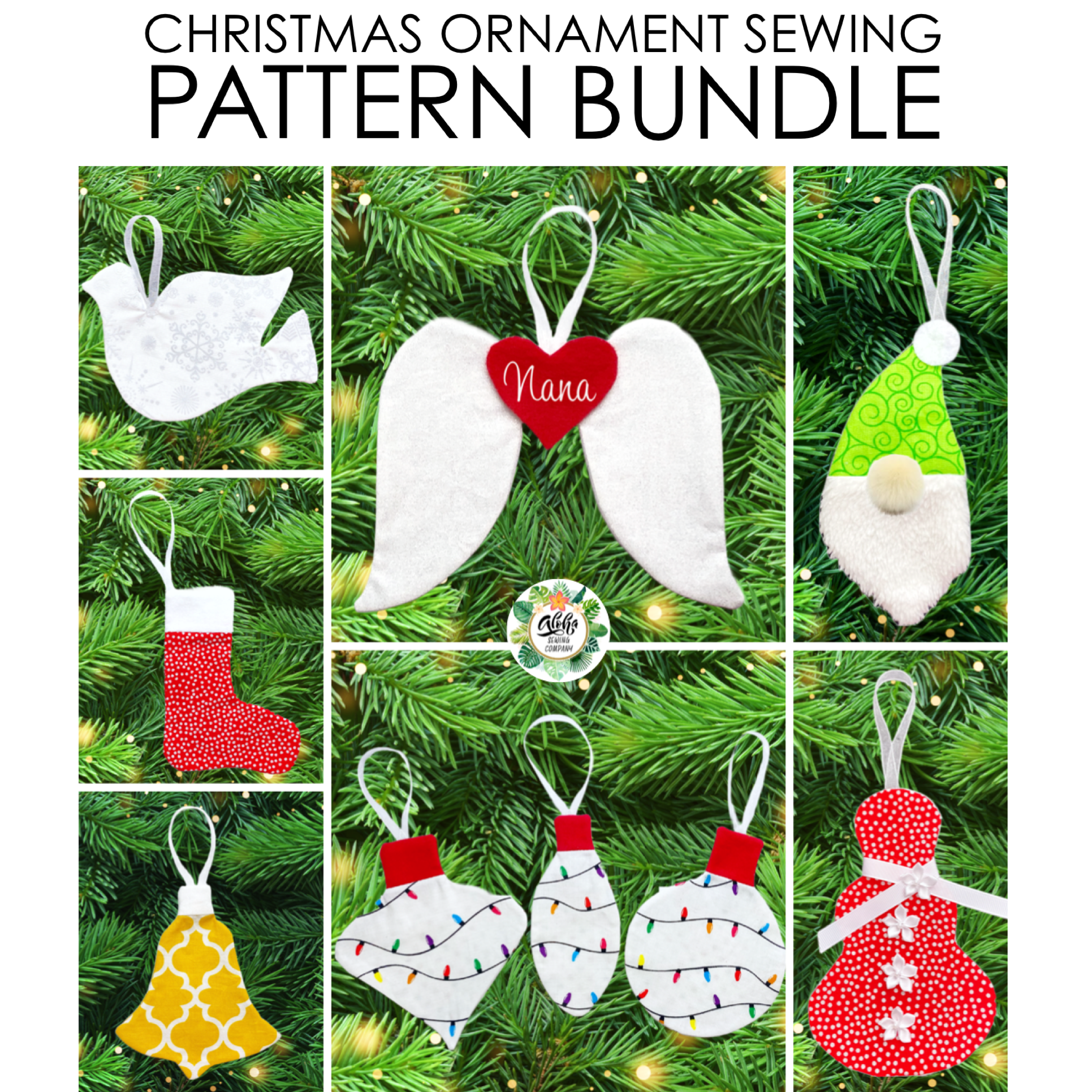 🎄 EASY 🎄 Beginners CHRISTMAS TREE ORNAMENT PDF Sewing Patterns 🖨️ – Aloha Sewing Company easy-beginners-christmas-tree-ornament-pdf-sewing-patterns-aloha-sewing-company