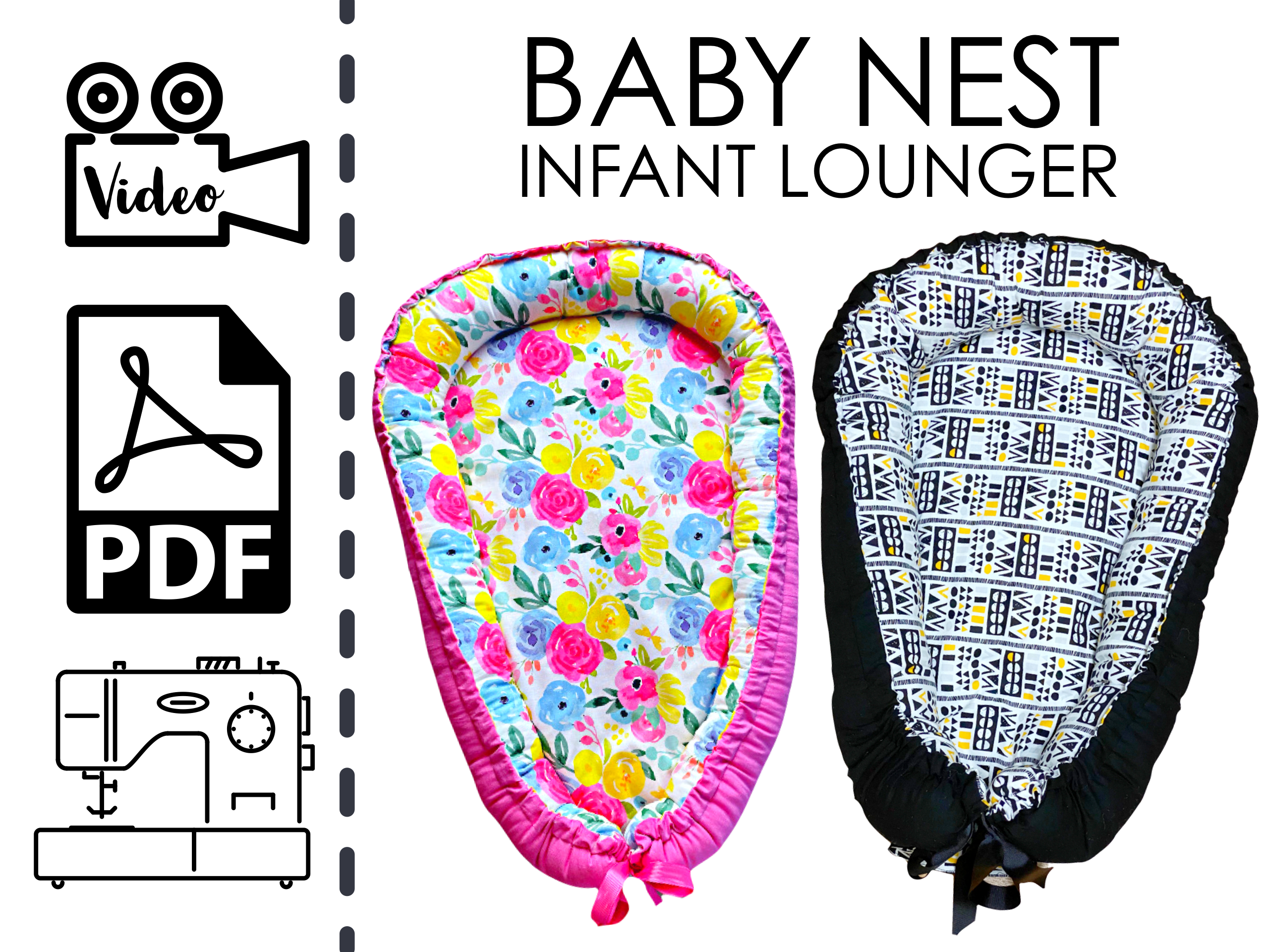 🍼 EASY 🍼 Beginners Newborn BABY NEST LOUNGER Sewing Pattern