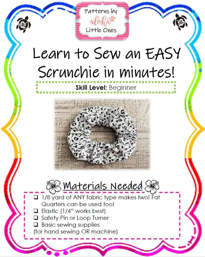 EASY Beginners Hair Scrunchie Sewing Pattern