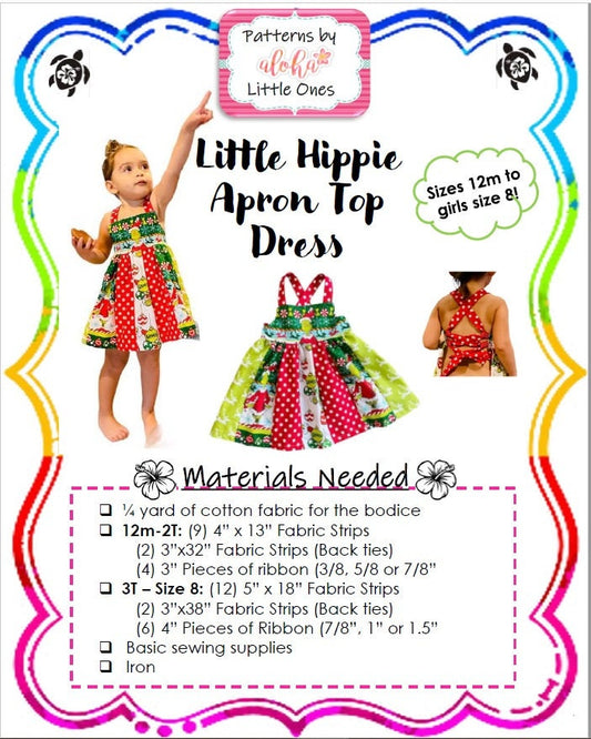 Adjustable Patchwork Apron Top Dress