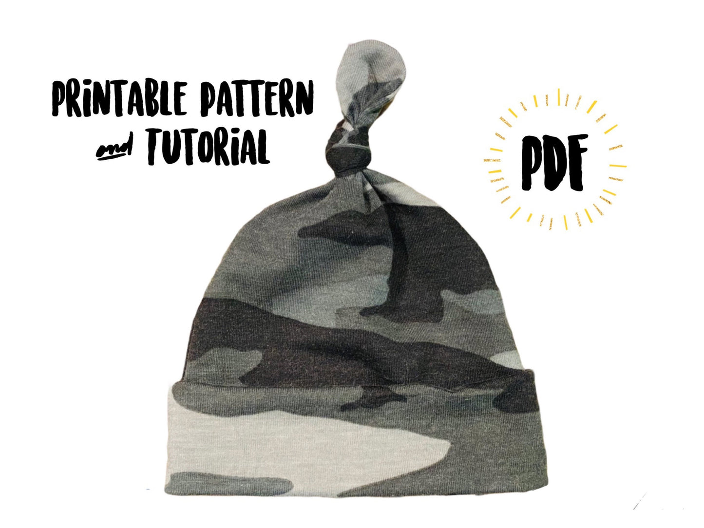 EASY Knotted Baby Knit Beanie Hat | PDF Sewing Pattern