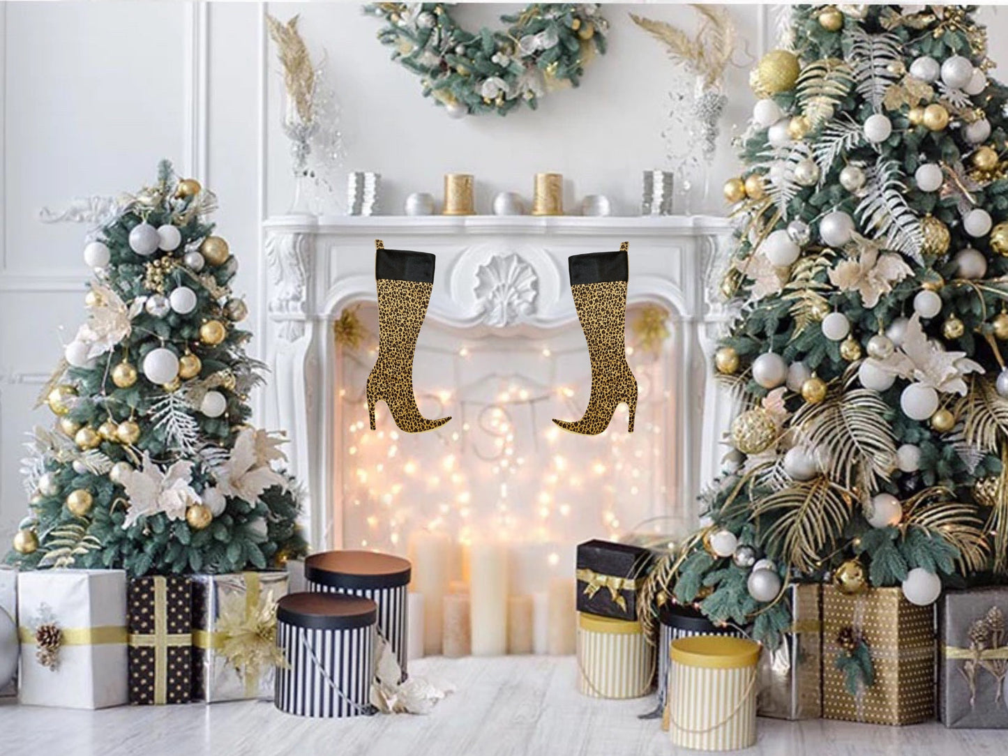 Stiletto Boot High Heel Christmas Stocking PDF Sewing Pattern, Learn to sew how to make a high heel boot christmas stocking, unique christmas stocking, cute christmas stocking, womens christmas stocking, stripper christmas stocking, stiletto, stilleto, stileto