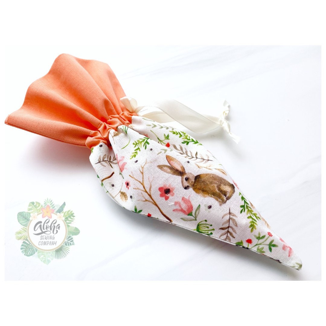 EASY Drawstring Easter Carrot Pouch