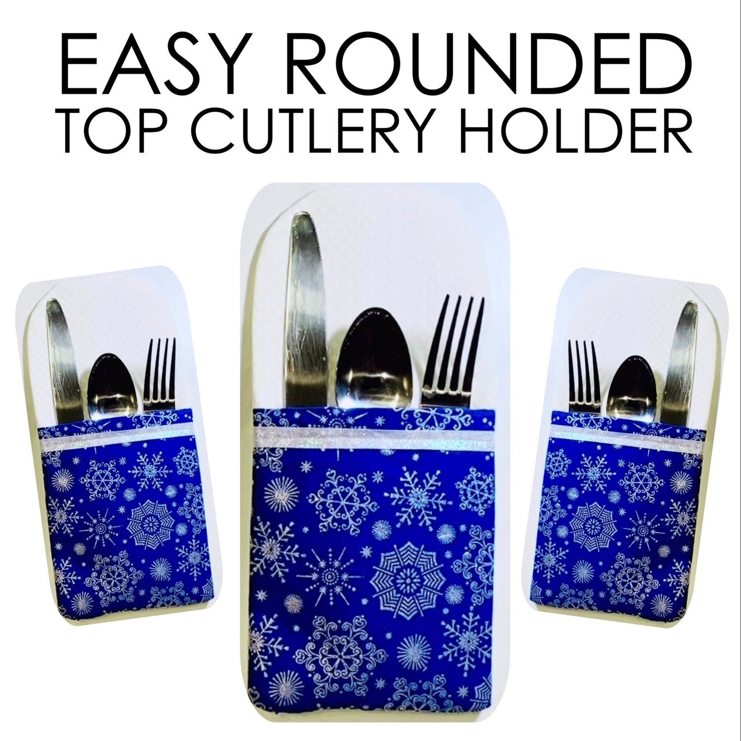 learn to sew a cutlery silverware holder using fabric, easy sewing pattern, pdf sewing pattern, table decor, decoration, easy christmas sewing patterns