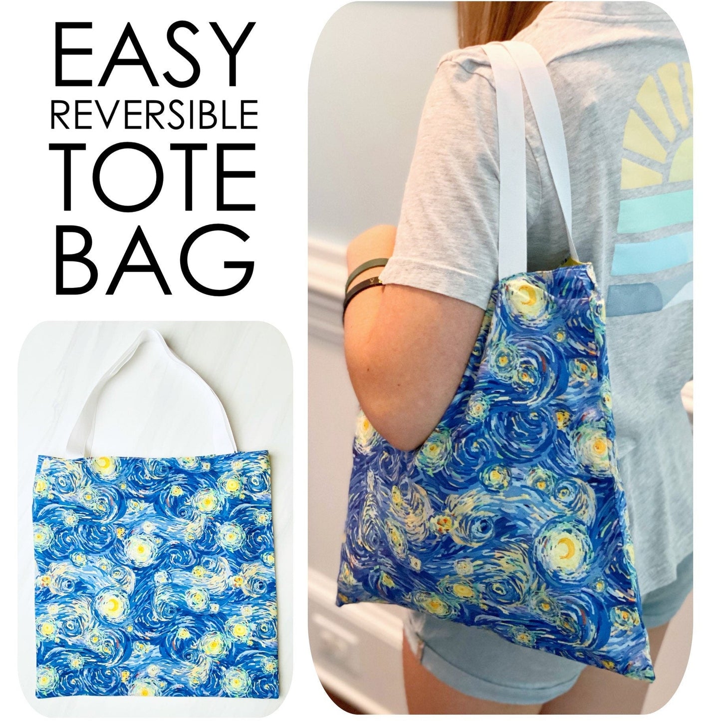 EASY Beginners Reversible Tote Bag