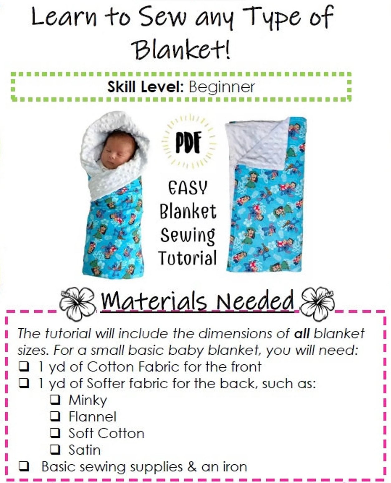 Learn to Sew ANY Size Blanket