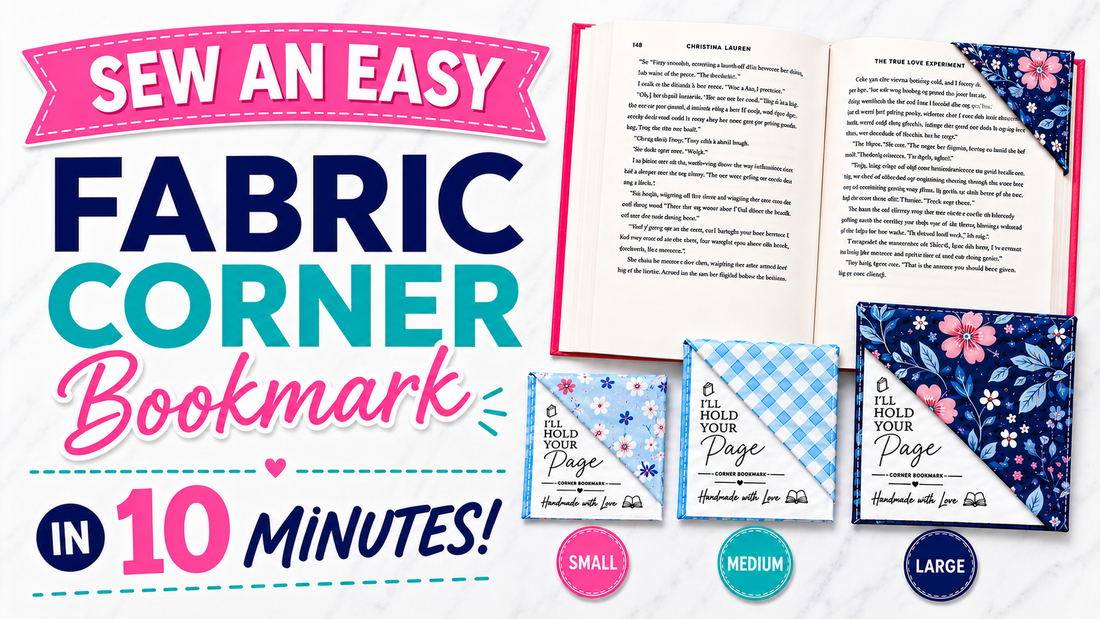 How to Sew a Fabric Corner Bookmark in 10 Minutes | Easy Beginner Sewing Tutorial + 3 Sizes