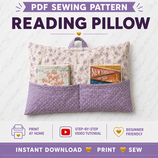 Any Size Reading Pillow | Pillowcase Cover | PDF Sewing Pattern