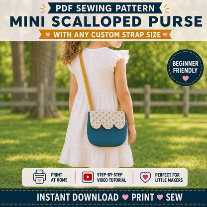 Mini Scalloped Purse (Children's) | PDF Sewing Pattern