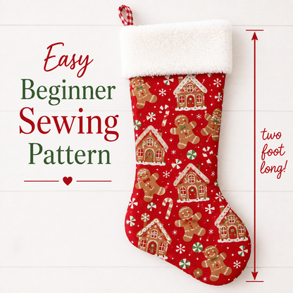 Big XL Christmas Stocking | PDF Sewing Pattern