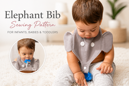Elephant Newborn Baby and Toddler Bib | PDF Sewing Pattern