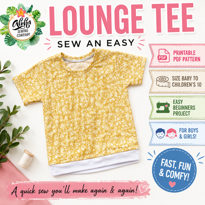 Baby & Kids Lounge Tee Shirt | PDF Sewing Pattern