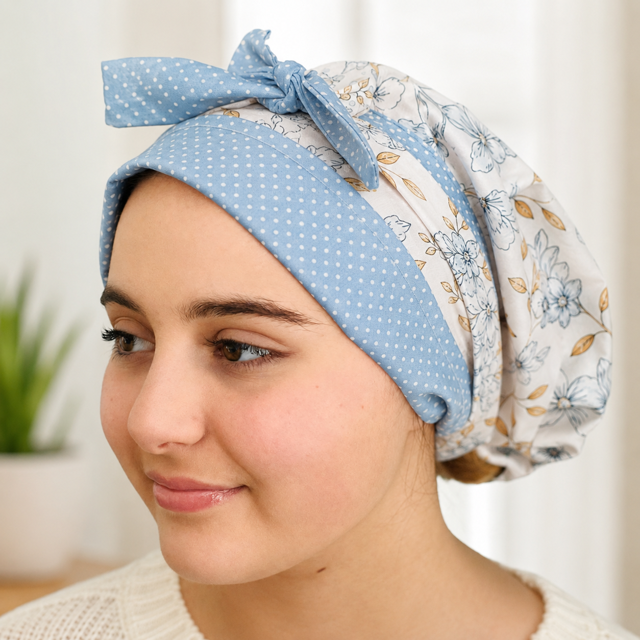 Reversible Bouffant Scrub Cap for Long Hair