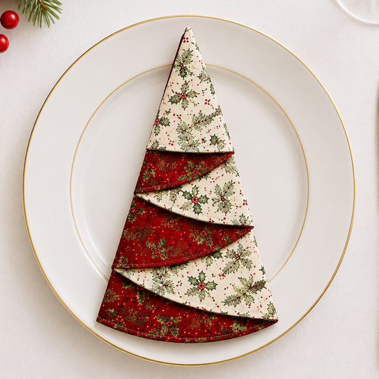 Reusable Christmas Tree Fabric Napkin | PDF Sewing Pattern