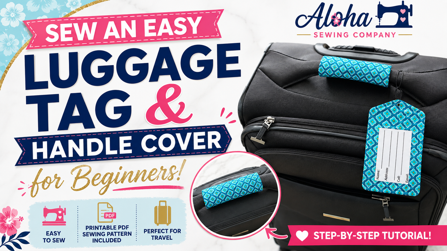 Easy Fabric Luggage Tag & Suitcase Handle Cover | PDF Sewing Pattern Bundle