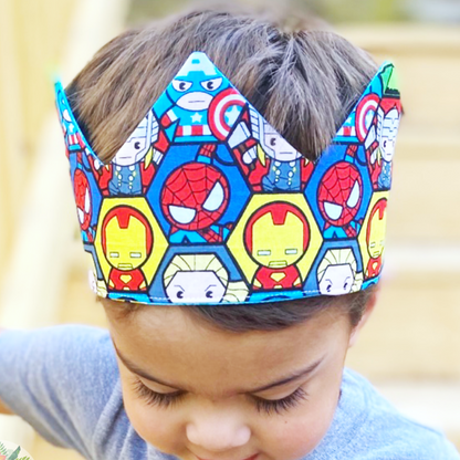 Fabric crown sewing pattern for boys or girls, diy birthday crown, how to sew a king crown
