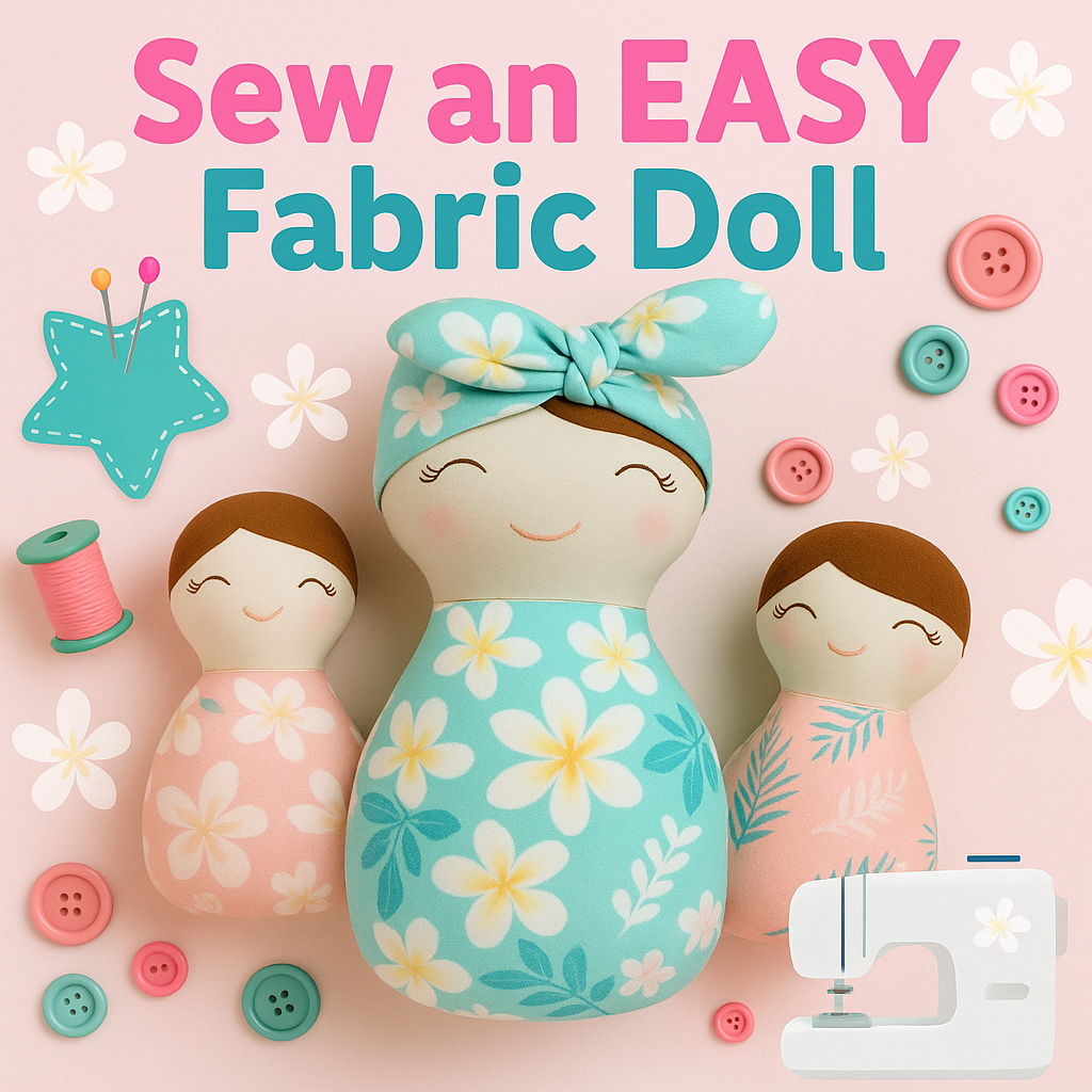 Basic Simple Doll Pattern 🌸 How to Sew an EASY Fabric Doll Sewing Pattern – PDF for Beginners ...