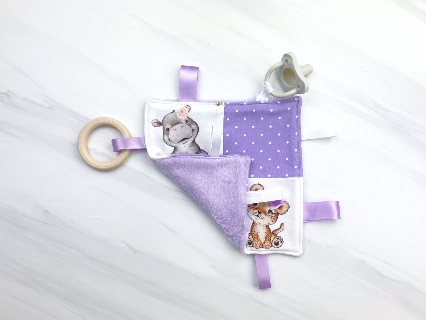 Baby Taggy Teether Lovey Blanket PDF Sewing Pattern and Tutorial Video, Pacifier Holder, Fabric Baby Toy, Fabric Teether, how to sew a diy