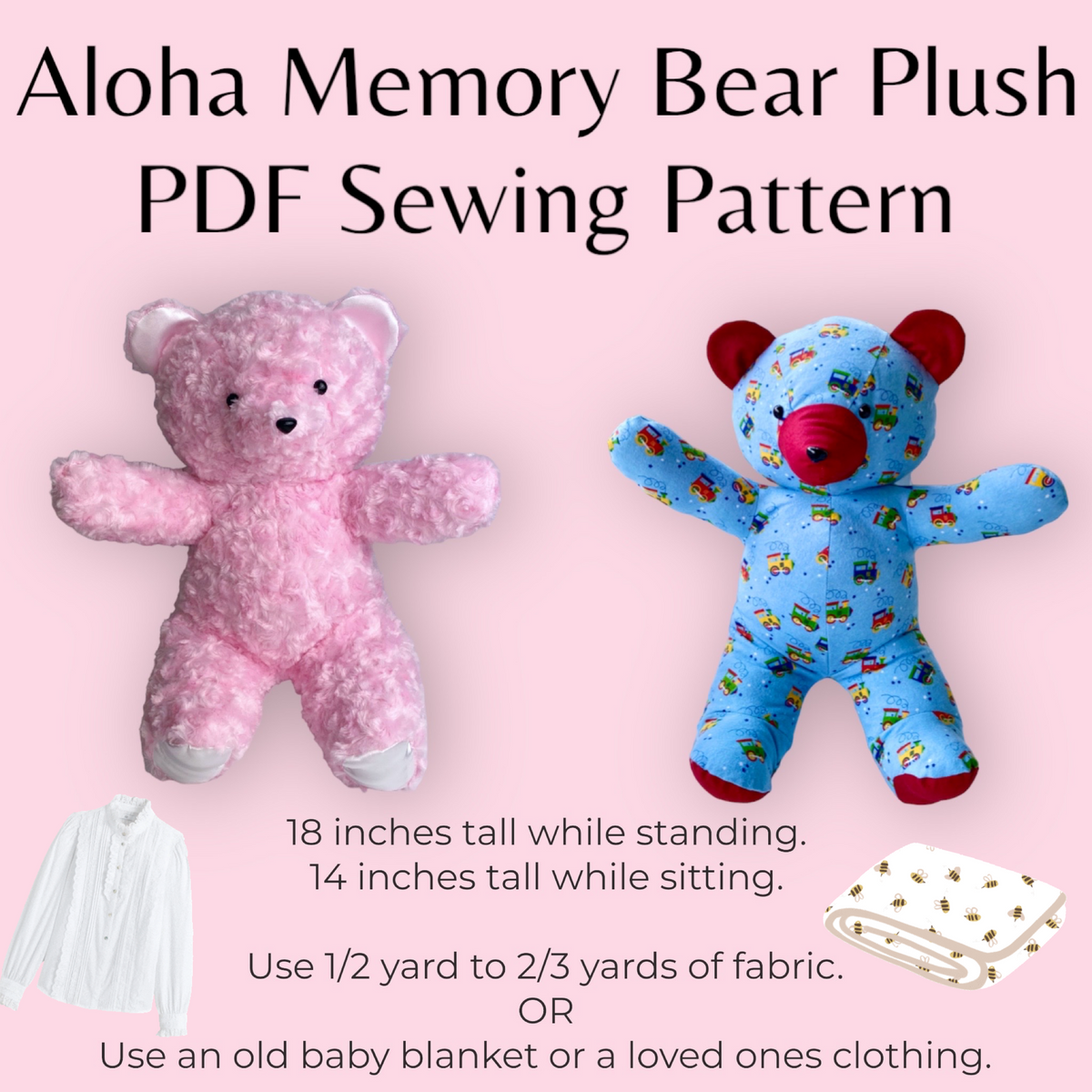 🌸 EASY 🌸 Beginners Memory Teddy Bear Plush PDF Sewing Patterns 🖨️ ...
