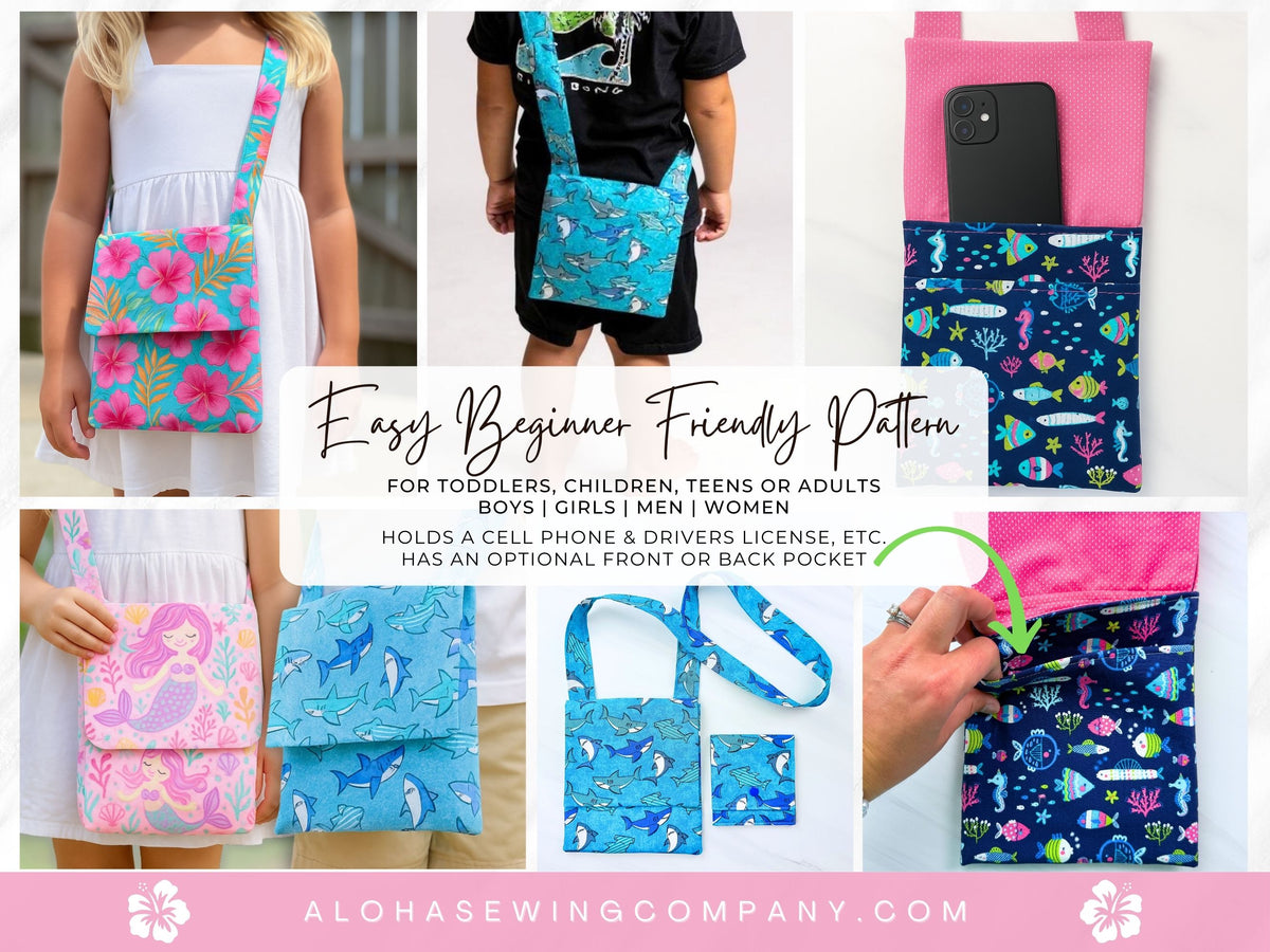 🪡 Kids OR Adults | Cell Phone Crossbody Bag PDF Sewing Pattern ...