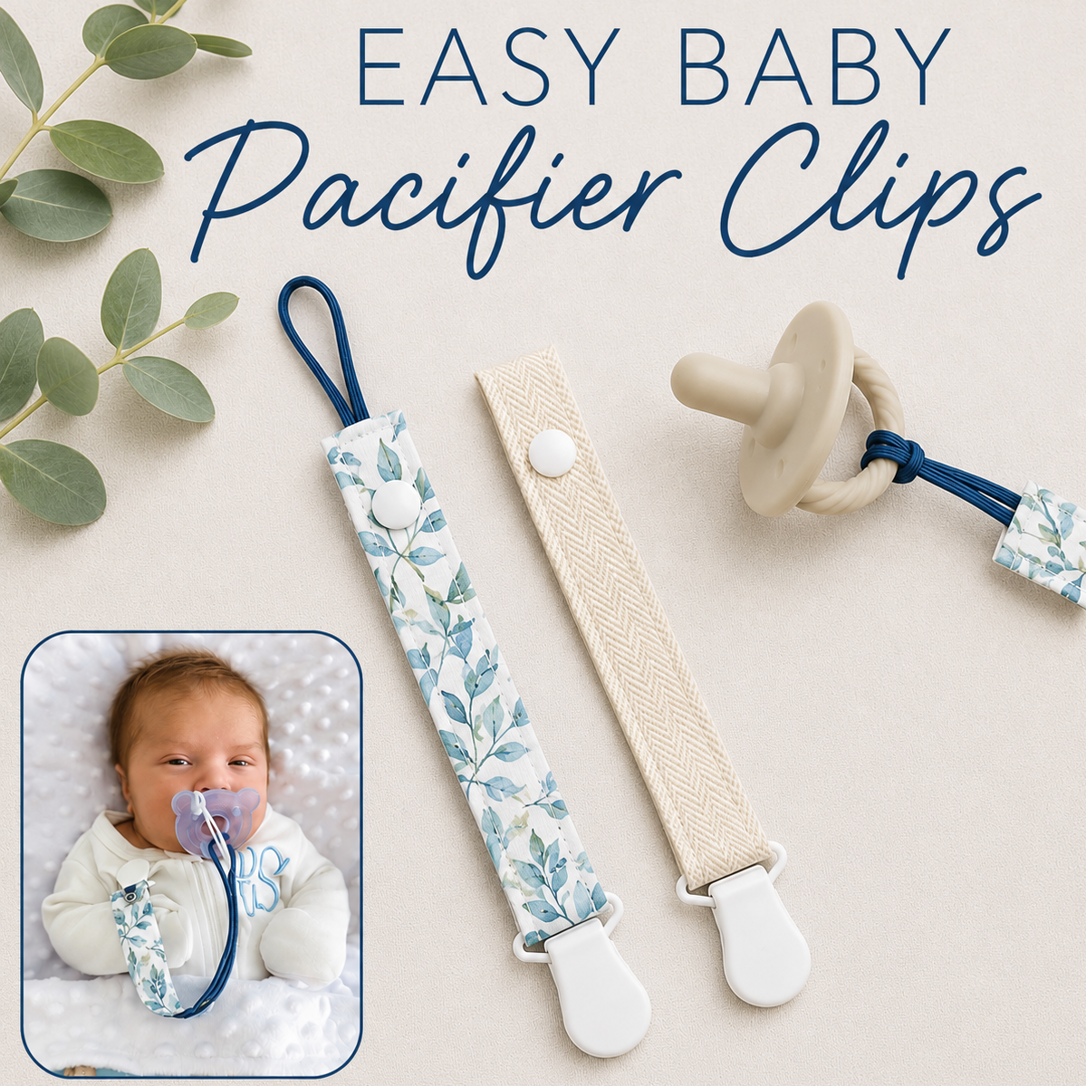 Easy Baby Pacifier Clip DIY Sewing Tutorial How to Sew Sewing Pattern