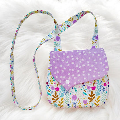 Easy Girls Purse Sewing Pattern, Crossbody, Aloha Sewing Company, How to sew a childrens purse, pdf printable sewing pattern for beginners, DIY gift to sew, sew and sell, quick and easy