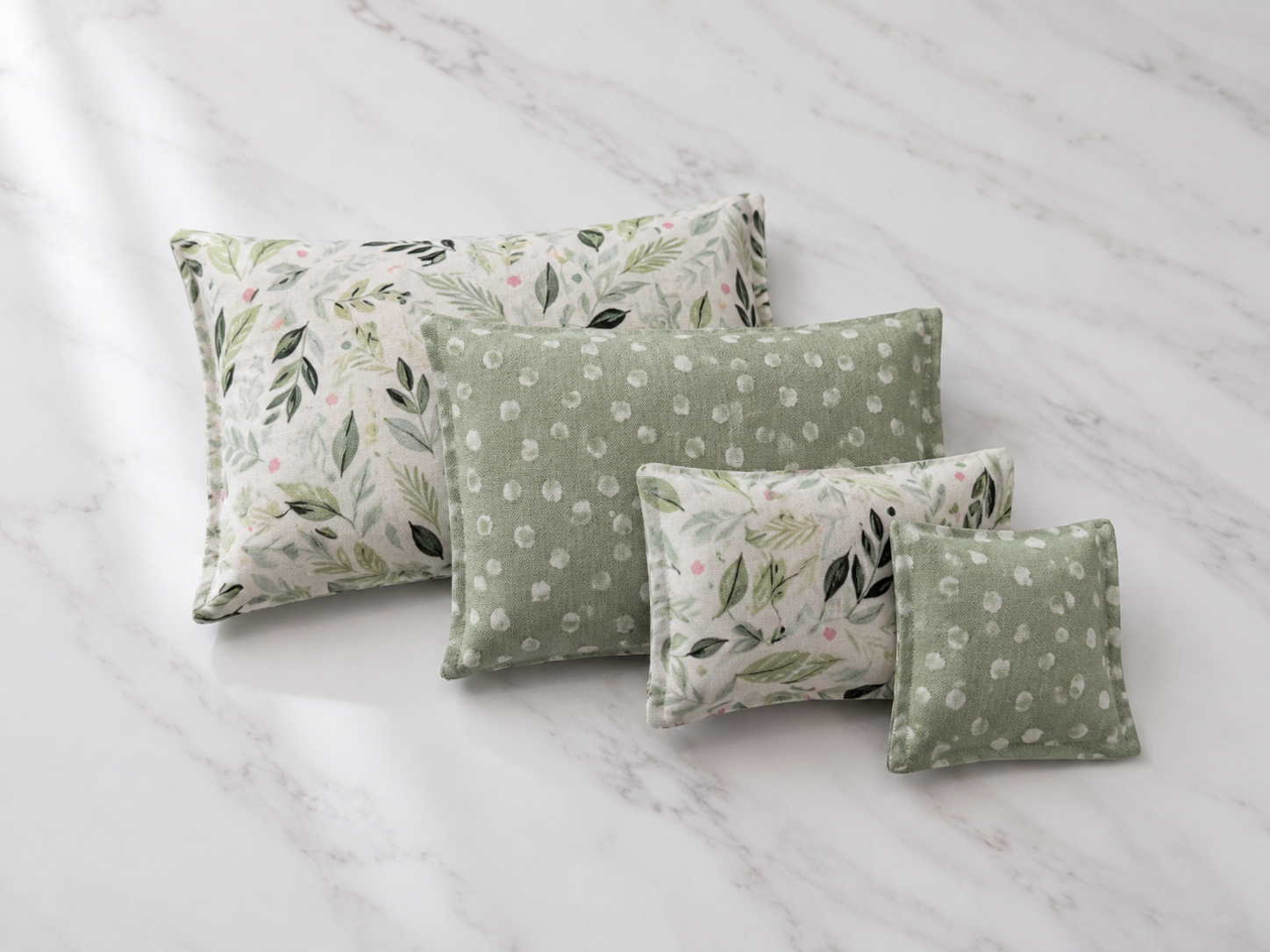 Four reusable hot and cold comfort pack sizes included in the printable PDF sewing pattern for beginners.