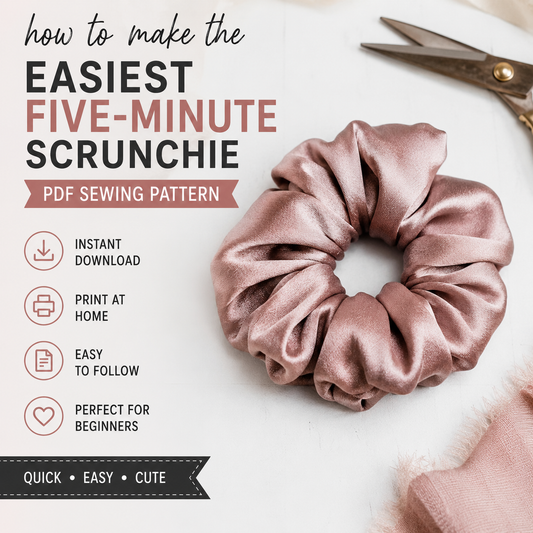 EASY Beginners Hair Scrunchie | PDF Sewing Pattern