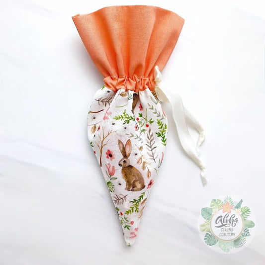 EASY Drawstring Easter Carrot Pouch