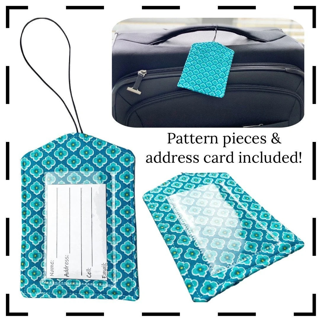 Easy Fabric Luggage Tag & Suitcase Handle Cover | PDF Sewing Pattern Bundle