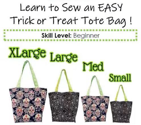 Reversible Trick or Treat Tote Bag | PDF Sewing Pattern