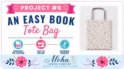Easy Book Tote Bag PDF Sewing Pattern | Beginner Friendly PDF Sewing Pattern
