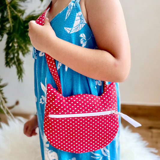 Zippered kitty cat purse pdf sewing pattern tutorial DIY, aloha sewing company, how to sew a cat purse, things to sew for cats