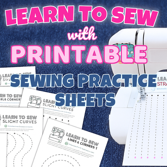 Printable sewing practice sheets for beginners – learn to sew straight lines, curves, and shapes using PDF worksheets and a sewing machine