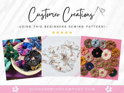 EASY Beginners Hair Scrunchie Sewing Pattern