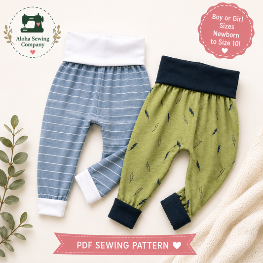 Lounge Joggers Sweatpants (Sizes 4Y - 10Y) | PDF Sewing Pattern