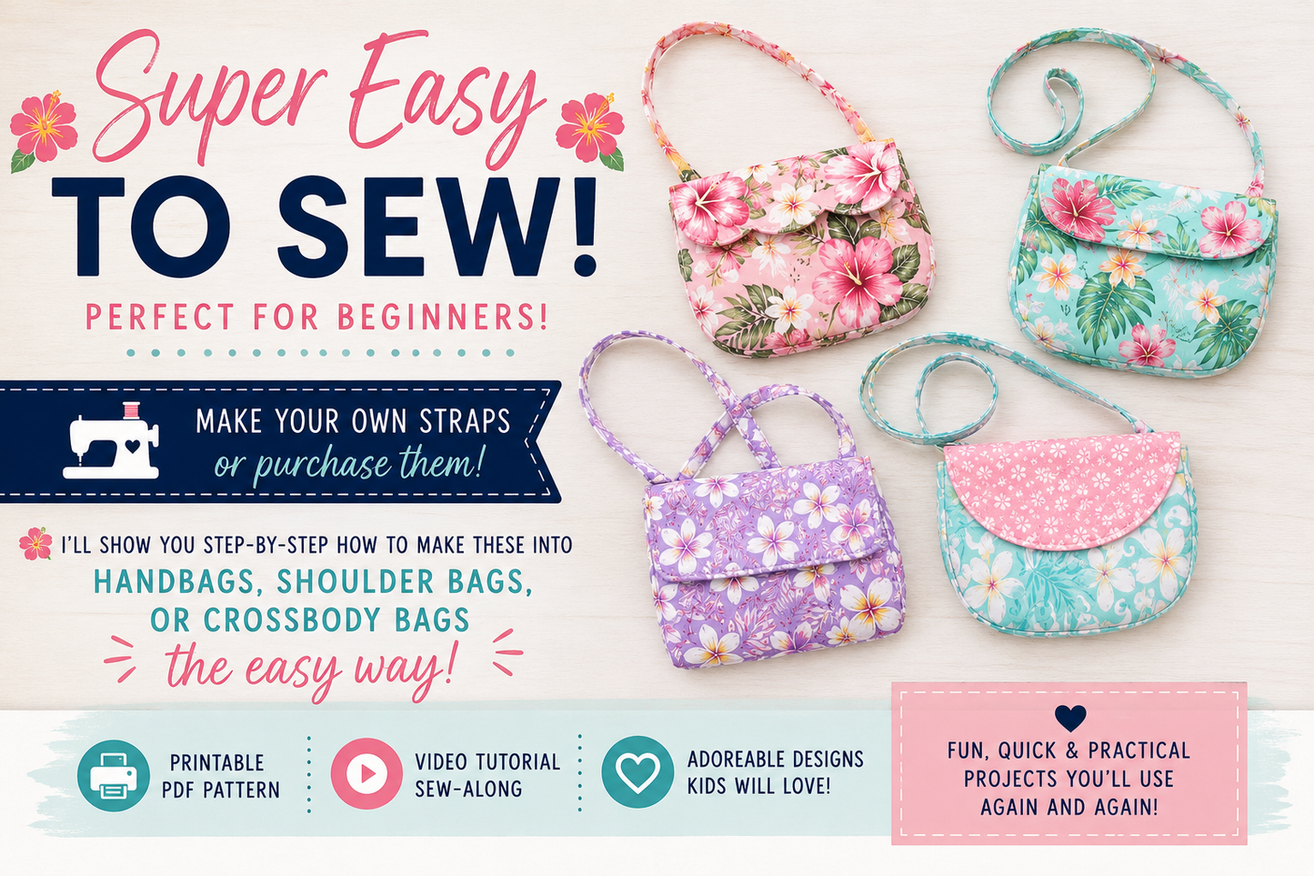 Toddler & Kids Purse Bundle | PDF Sewing Patterns