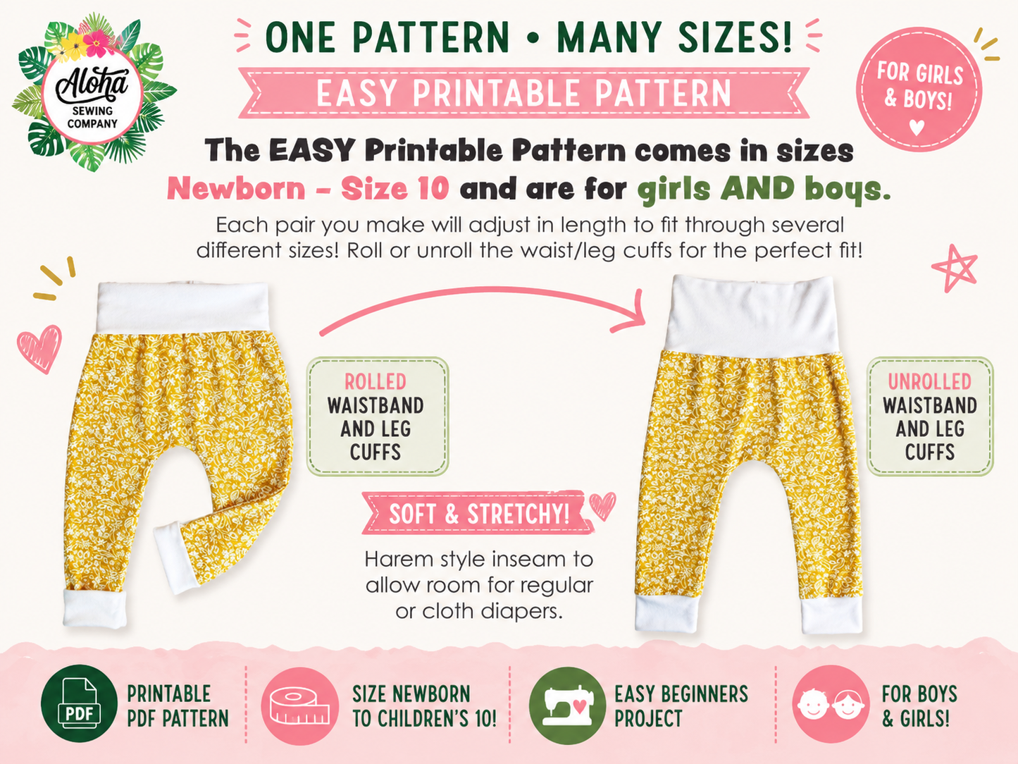 Lounge Joggers Sweatpants (Sizes 4Y - 10Y) | PDF Sewing Pattern