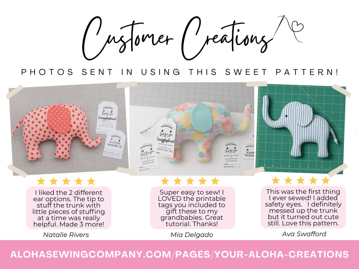 Memory Elephant Pattern Free 🐘 Memory Elephant Plush Stuffed Animal Sewing Pattern | Beginners DIY ...