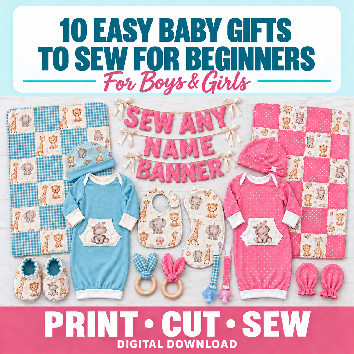 10 Handmade Baby Gifts to Sew | Boys or Girls | Beginner PDF Sewing Pattern Bundle