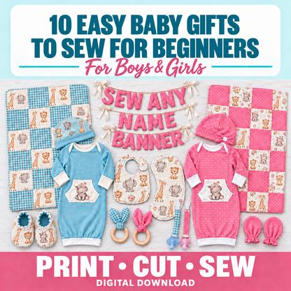 10 Handmade Baby Gifts to Sew | Boys or Girls | Beginner PDF Sewing Pattern Bundle