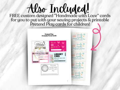 Free printable handmade with love card wallet sewing pattern with easy video tutorial for beginners – perfect for kids or women, made using scrap fabric. Aloha sewing company